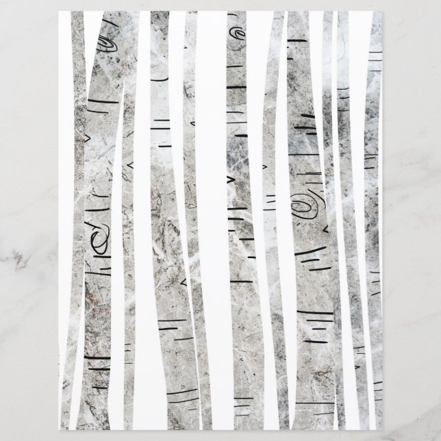 Niedliches Birch Tree Scrapbook Paper (Vorderseite)