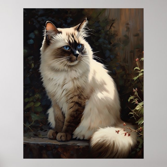 Niedliches Birman Cat Art Print Poster (Vorne)