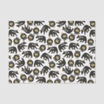 Niedliches Black and Gold Polar Bär Muster Weihnac