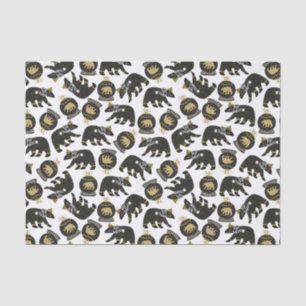 Niedliches Black and Gold Polar Bär Muster Weihnac Seidenpapier