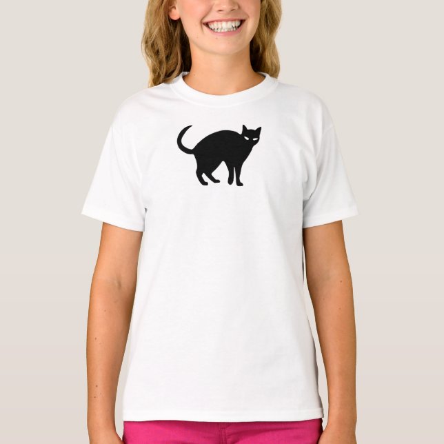 Niedliches Black Cat Halloween-Shirt T-Shirt (Vorderseite)