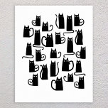 Niedliches Black Cat Poster<br><div class="desc">Niedliche kleine schwarze Katzen. Originelle Kunst von Nic Squirrell.</div>