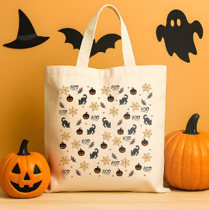 Niedliches Black Cat Pumpkin Halloween-Muster Tragetasche