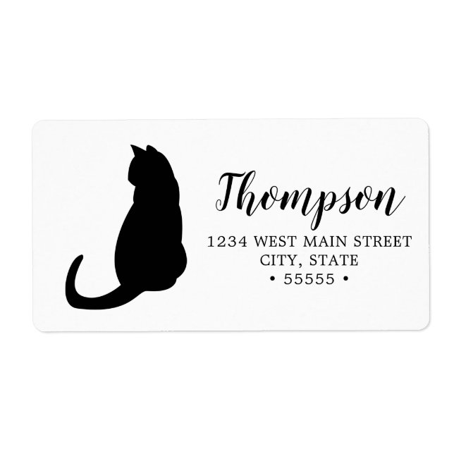 Niedliches Black Cat Return Label (Vorne)