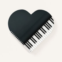 Niedliches Black Grand Piano Herz geformt