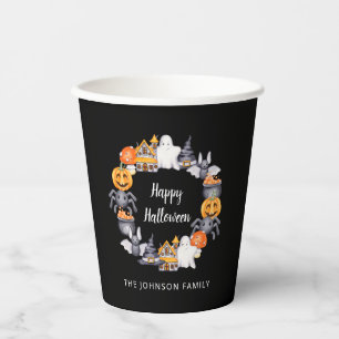 Niedliches Black Happy Halloween Illustration Part Pappbecher