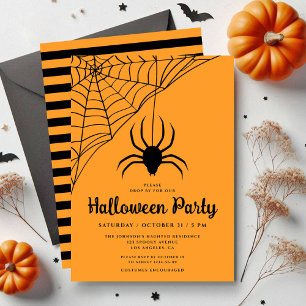 Niedliches Black Spider-Halloween-Party Einladung