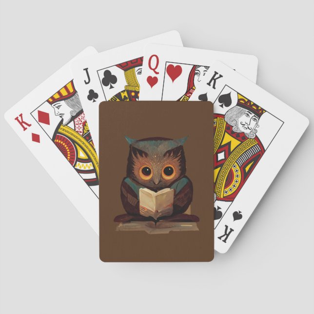 Niedliches Blatt Lesen ein Buch Spielkarten (Rückseite)