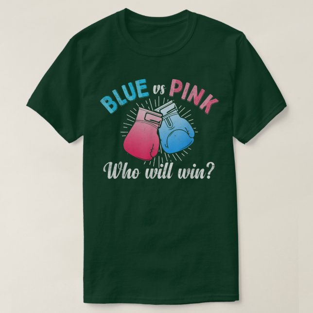 Niedliches Blau gegen rosa Geschlecht offenbart Pa T-Shirt (Design vorne)