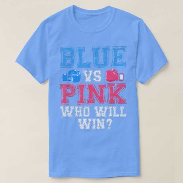 Niedliches Blau gegen rosa Geschlecht offenbart Pa T-Shirt (Design vorne)
