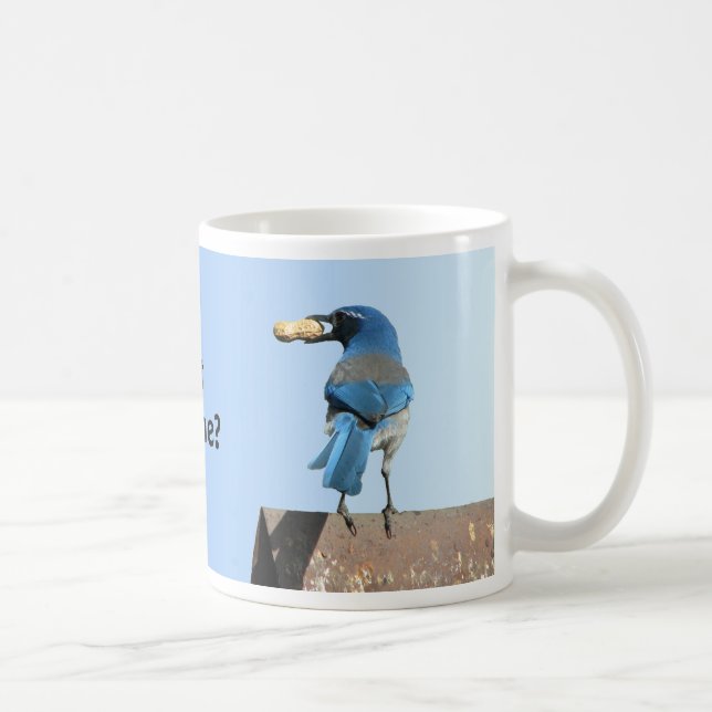 Niedliches Blau scheuert Jay-Vogel u. Erdnuss Kaffeetasse (Rechts)