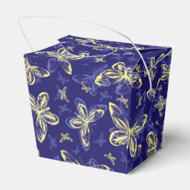 Niedliches Blau und Gelb Schmetterling Illustriert Geschenkschachtel