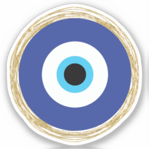 Niedliches Blau und goldenes Eye Aufkleber