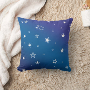 Niedliches Blau und Lila Gefälle Star Nacht Kissen