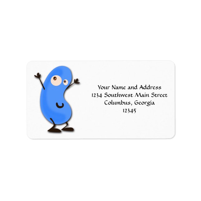 Niedliches Blaubeermonster Adressaufkleber (Vorne)