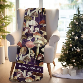 Niedliches blauer Pilzgartenmuster Fleecedecke