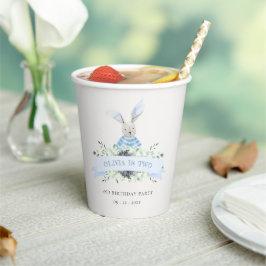 Niedliches blaues Aqua Bunny Folies jedes Alter Ge Pappbecher