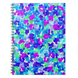 Niedliches blaues Aqua-Veilchen-Muster Notizblock