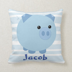 Niedliches blaues Chubby Schwein-Kissen Kissen