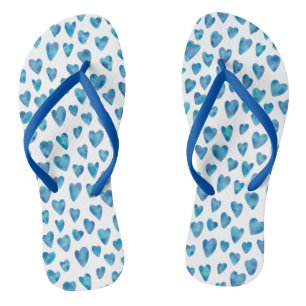 Niedliches Blaues Herzmuster Flip Flops