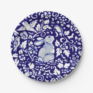 Niedliches Blaues Kaninchen Sitzplatz Bunny Dham D Pappteller