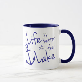 niedliches blaues LEBEN IST AM SEE BESSER | Tasse