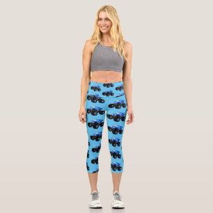 Niedliches blaues Monster-LKW-Cartoon Capri Leggings