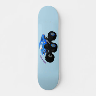 Niedliches blaues Monster-LKW-Cartoon Skateboard
