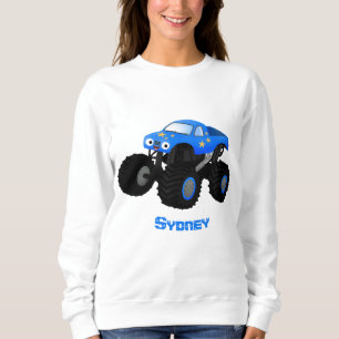 Niedliches blaues Monster-LKW-Cartoon Sweatshirt