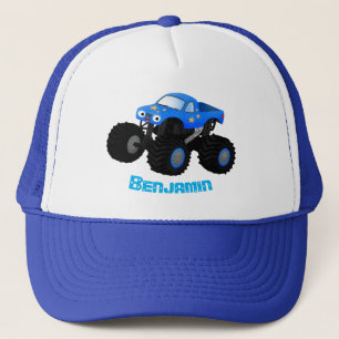 Niedliches blaues Monster-LKW-Cartoon Truckerkappe