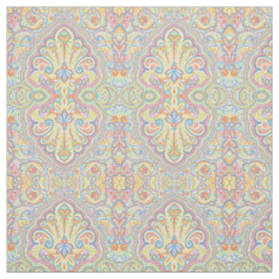 Niedliches Blaues Orange Rosa Lila Weiß Paisley F Stoff