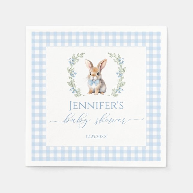 Niedliches blaues Ostergebälk Babydusche Serviette (Vorderseite)