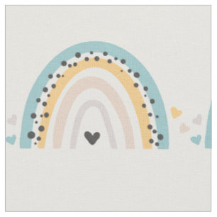 Niedliches Blaues Regenbogenmuster Stoff
