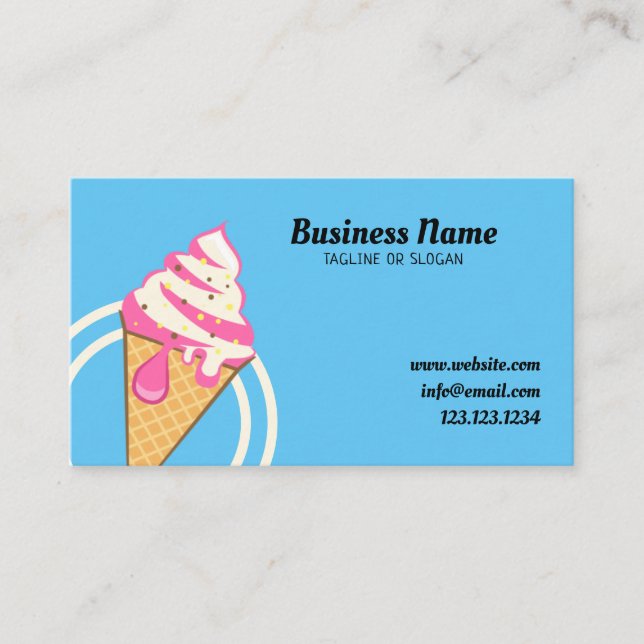 Niedliches blaues & rosa Kronensprinkles Ice Visitenkarte (Vorderseite)