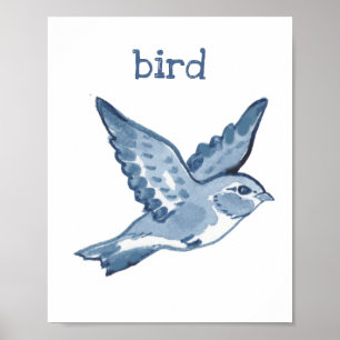 Niedliches Blaues Vogelgewässer Tierwelt Poster