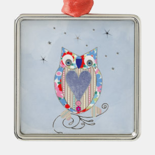 Niedliches blaurosa, weißes Eukalyptobild Ornament Aus Metall