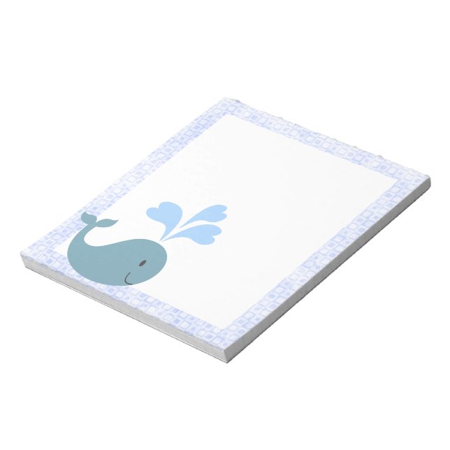 Niedliches Blauwal-Design Notizblock (Rotiert)