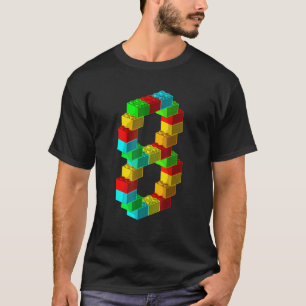 Niedliches Block Gebäude 8. Geburtstagsgeschenk 8 T-Shirt