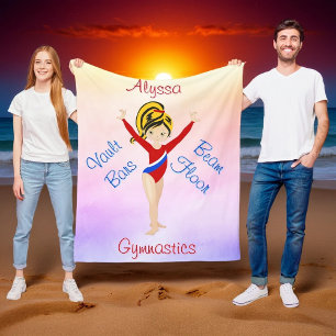 Niedliches Blonde Gymnast Hazel Eyes Gymnastik Des Fleecedecke