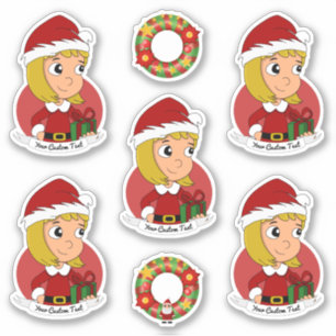 Niedliches blondes Cartoon-Sticker Aufkleber