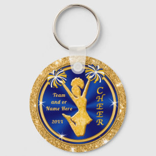 Niedliches Blue and Gold Cheer Teamgeschenke, PERS Schlüsselanhänger