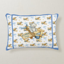 Niedliches Blue Baby Bear Boy Airplane Kinderzimme