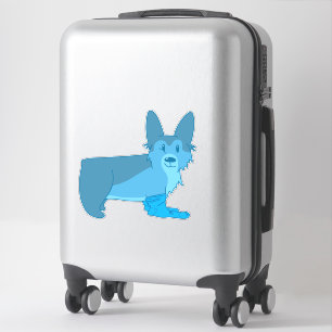 Niedliches Blue Corgi in Socken Aufkleber