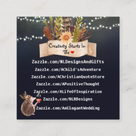 Niedliches Blue Design Quadratische Visitenkarte