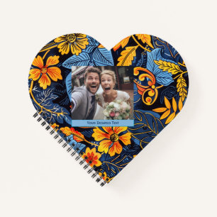 Niedliches Blue Green Floral Spiral Notebook Notizbuch