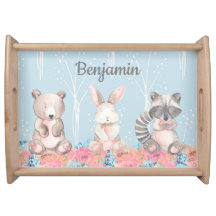 Niedliches Blue Woodland Animals Baby Kinderzimmer