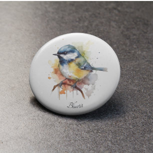 Niedliches Bluetit auf Zweig, Brauch Flaschenöffner