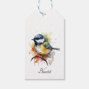 Niedliches Bluetit auf Zweig, Brauch Geschenkanhänger