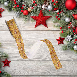 Niedliches Blumen-Einhorn-Weihnachten Gold Mädchen Satinband