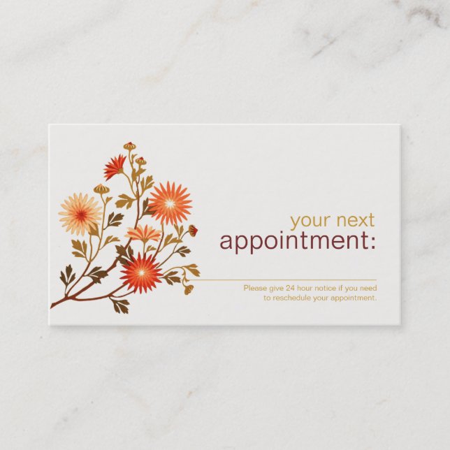 Niedliches Blumenbeauty Salon Terminkarte (Vorderseite)